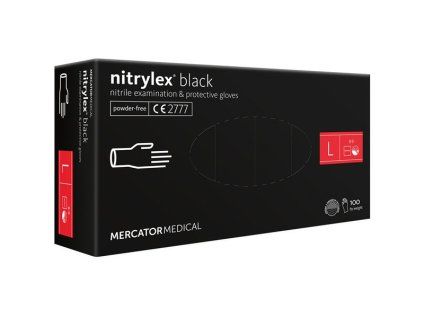01 cerne nitrilove vysetrovaci a ochranne rukavice L