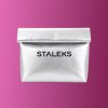 STALEKS Cosmetic bag silver eco-leather, size L
